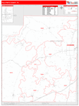 Palo Pinto Wall Map Red Line Style